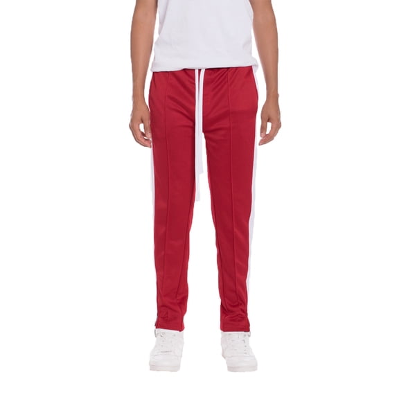 Weiv Mens Tricot Sweat Pants Front Pleat Straight Regular Fit Ankle Zipper Loungewear
