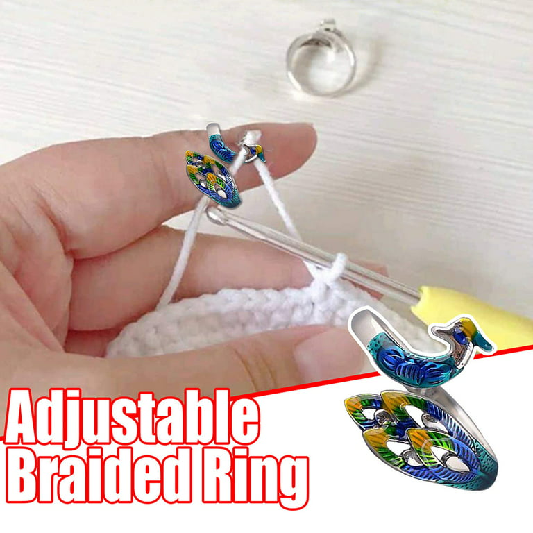 3pcs Knitting Loop Crochet Ring, Adjustable Knitting Crochet Loop