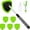 Green, variant on 9PCS Car Window Cleaner Kit Extendable Handle Windshield Cleaning Tool with 6 Reusable Microfiber Pads with Air Vent Brush & Empty Spray Bottle