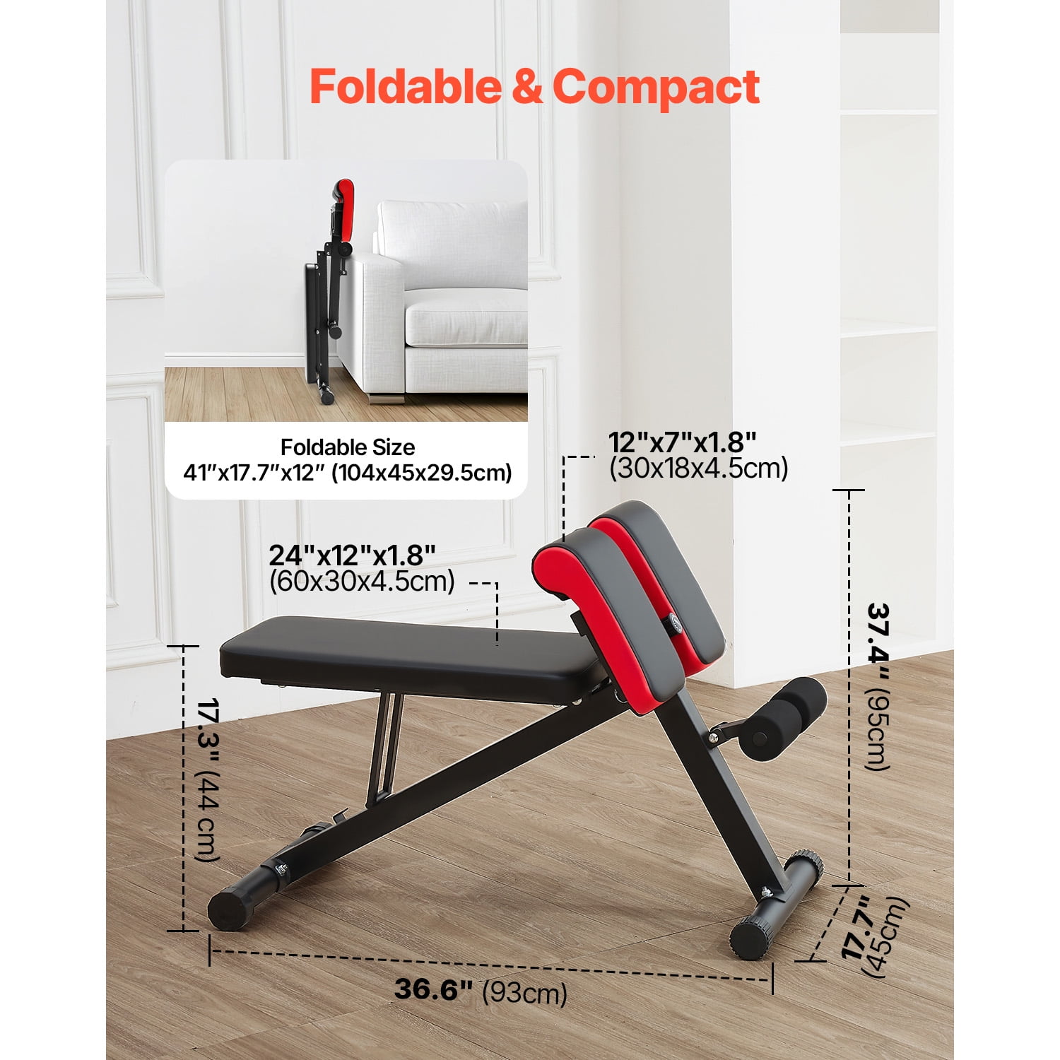 KFFKFF Versatile Weight Bench for Comprehensive Body Exercise, Roman Chair Hyperextension Bench, 330 lbs Customizable & Collapsible Gear for Back Arm Core Ab Training, Sit Up Fitness Device