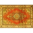 thumbnail image 1 of Ahgly Company Machine Washable Indoor Rectangle Medallion Yellow Traditional Area Rugs, 2' x 4', 1 of 4