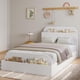 thumbnail image 3 of Yeshouse Estructura de cama de madera con cabecero y pie de cama con espacio de almacenaje, plataforma baja con listones de madera, sin somier, 3 of 6