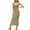 Brown, variant on Dresses for Women Solid Sleeveless V Neck Pencil Long Sundress for Casual Wear