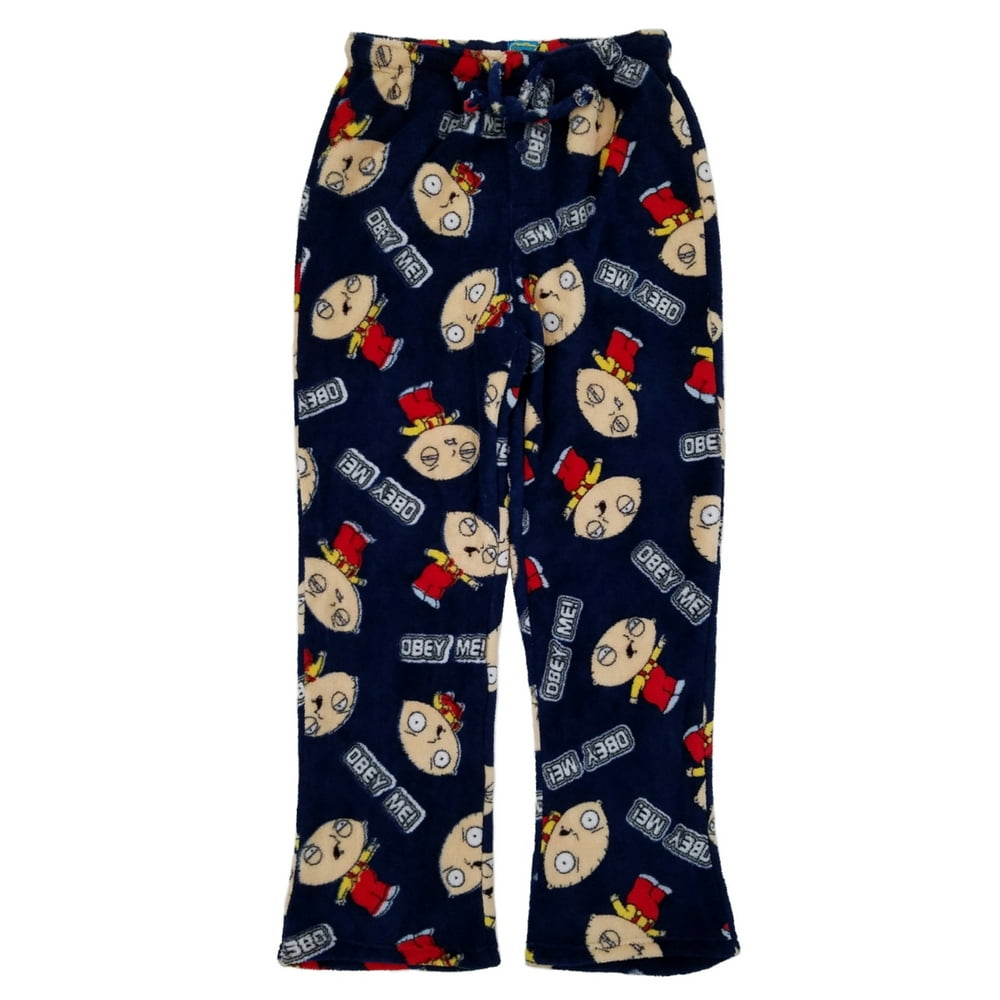 Family Guy Family Guy Mens Navy Stewie Obey Me Plush Fleece Sleep