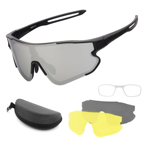 Gafas de sol con 2 lentes intercambiables UV400 Gafas de sol deportivas MTB Gafas de bicicleta de carretera para hombres Mujeres Correr Conducir Pesca Béisbol Golf