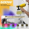 thumbnail image 3 of 600W Cordless Paint Sprayer for Dewalt 20V Battery, Handheld HVLP Spray Paint Gun with 1200ml Container, Electric Fence Painting Gun for House Painting Furniture Home Interior(Battery Not Included), 3 of 12