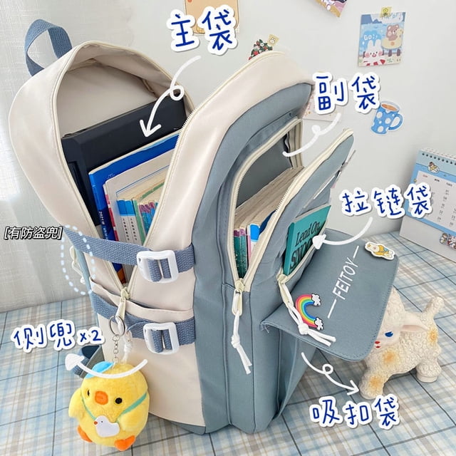 Ready Stock Mochila Para Mujer De Estudiante Bolsa Escolar Versión Coreana Escuela Secundaria Estilo Mori Todo Combinado Gran Capacidad Pequeña Fresca Hi