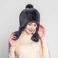 thumbnail image 4 of Dyfzdhu Women Winter Plush Fake Thick Hat Ear Protectors Warm Gray, 4 of 9