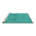 thumbnail image 2 of Ahgly Company Machine Washable Indoor Rectangle Oriental Turquoise Blue Traditional Area Rugs, 2' x 3', 2 of 4