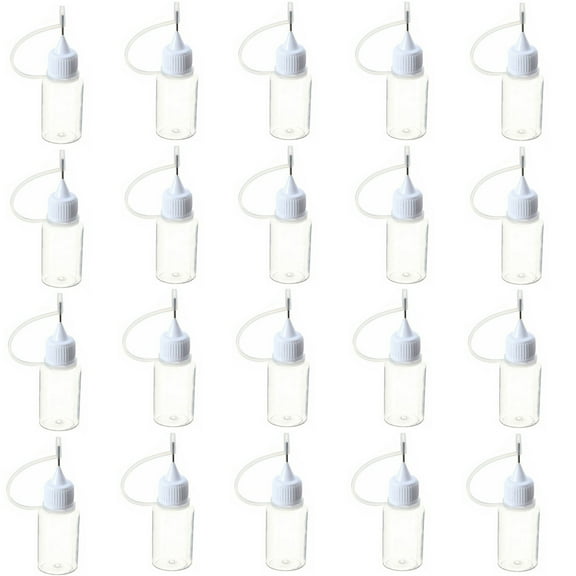 20 Pcs Needle Tip Glue Bottle Applicator DIY Quilling Tool Precision Tip Glue Plastic Liquid Dropper Bottles(10 ml)