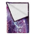 thumbnail image 2 of Astrology Soft Flannel Fleece Throw Blanket, Zodiac Circle in Space with Abstract Gender Signs Star Shape Center, Cozy Plush for Indoor and Outdoor Use, 50" x 70", Purple and Pale Blue, by Ambesonne, 2 of 5