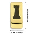 thumbnail image 2 of Stainless Steel Rook Chess Piece Classic Slim Money Clip Credit Card Holder, 2 of 2