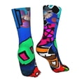 thumbnail image 4 of Lsque Geometry Dash Print Women's Men's Novelty 16in Crew Socks Cotton Socks Knee High Socks for Walking,Running,Nurses,Pregnancy, 4 of 6