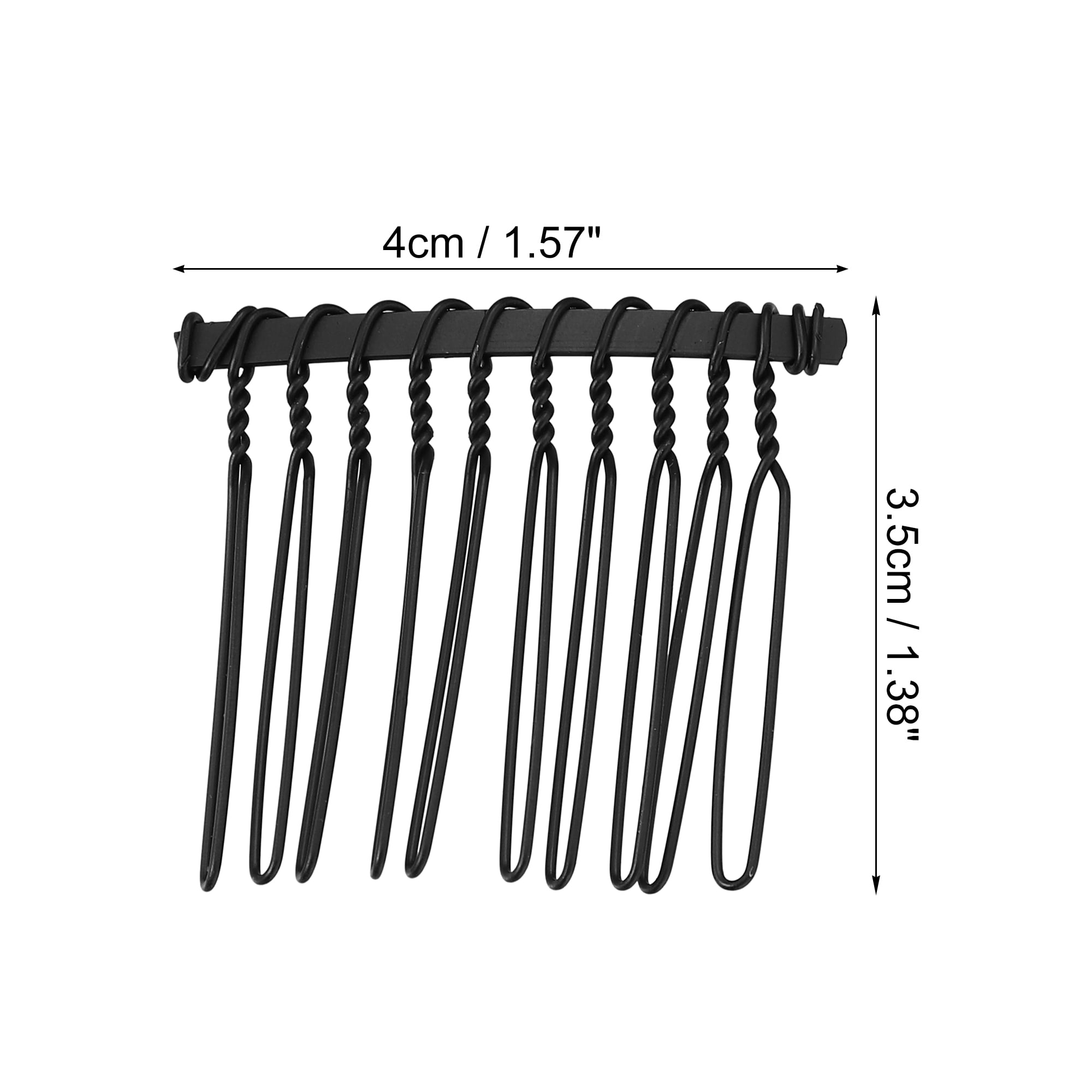 Unique Bargains 2 Pcs No Slip Hair Side Combs Accessories Metal 1.6" Black