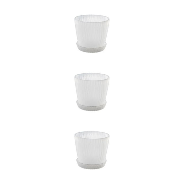 kurtrusly Modern Decorative Flower Pots Easy To Maintain Various Colors And Sizes transparent S pot+S tray 3Set