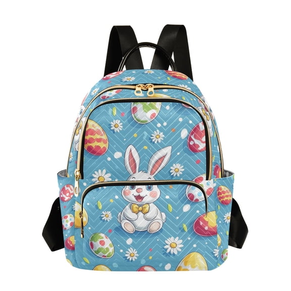 FORMRS Mini Backpack Purse for Women Travel Daypack Casual Shoulder Bag, Easter Bunny Pattern