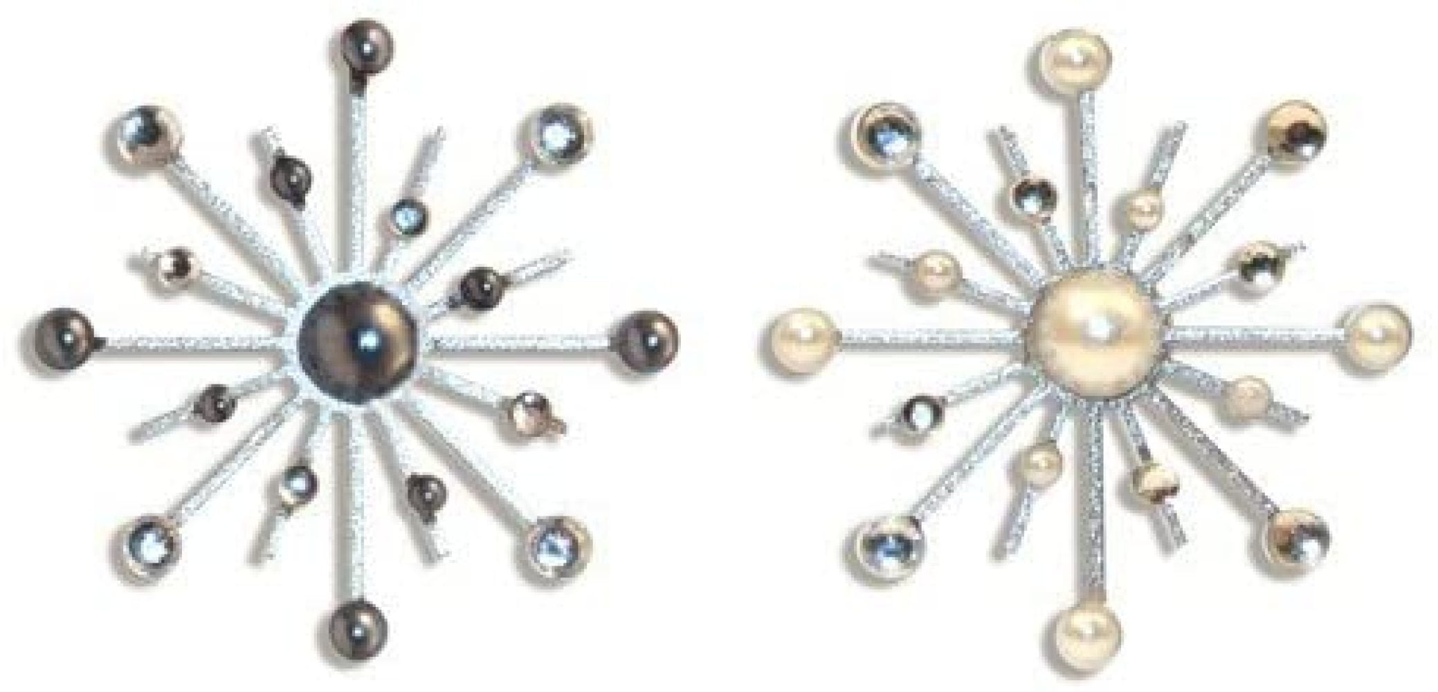Karen Foster Design Sparkle Burst Brads Embellishments Pearls 6 White and Black