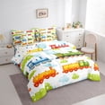 thumbnail image 3 of Homewish Green Blue Clouds 7pcs Bedding Comforter Set,Toy Train Queen Bedding Sets,Colorful Vehicles Car Queen Sheet Sets For Boys Teens,Super Cozy Room Decor Reversible, 3 of 8
