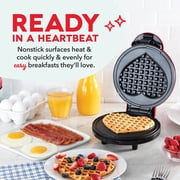 Dash Express Full Size Heart Waffle Maker - Make Quick Heart-Shaped Waffles & Treats, Red