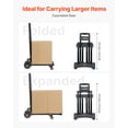thumbnail image 6 of VEVOR Folding Hand Truck, 290 lbs Load Capacity, Collapsible Luggage Cart with 4 Wheels,2 Elastic Ropes & Expandable Base,Utility Dolly Platform Cart for Airport Travel Luggage Office Moving,Black, 6 of 9