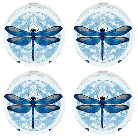 

Night Light Night Lights Plug into Wall 4-Pack Nightlight Plug in Night Light Dusk to Dawn Night Lamp Led Night Light for Adults Kids Room Blue Mandala Ethnic Dragonfly