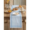 thumbnail image 3 of Light Blue Grid Short Table Runner 60 Inches Long,Modern Simple Striped Check Texture Cotton Linen Table Runners Dresser Scarves,Fabric Tabletop Scarf Furniture Cover for Home Dinner Party 13"x60", 3 of 9