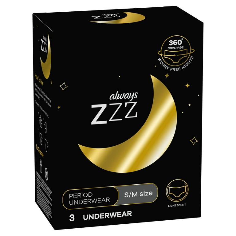 下着・アンダーウェア Zzz Always ZZZ Disposable Overnight Period Underwear Women Size S/M, 3
