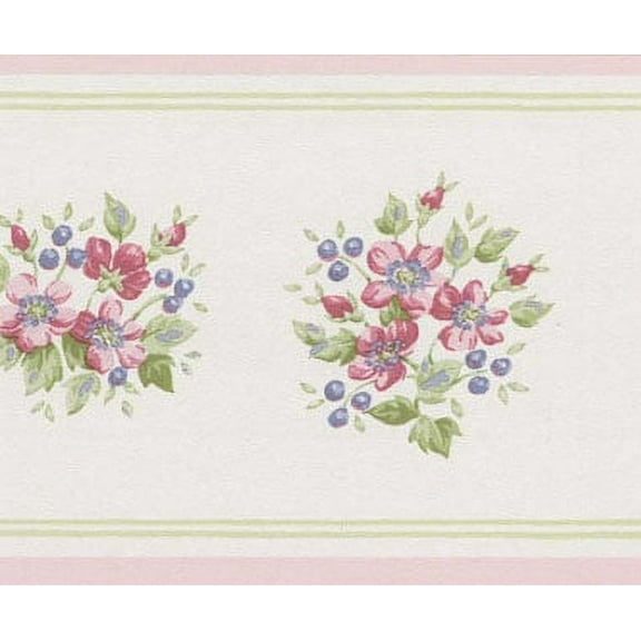 879404 Narrow Floral Wallpaper Border PF79525