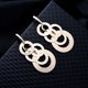 thumbnail image 3 of Pendientes largos de aleación con círculo redondo multicapa para mujer (oro), 3 of 5