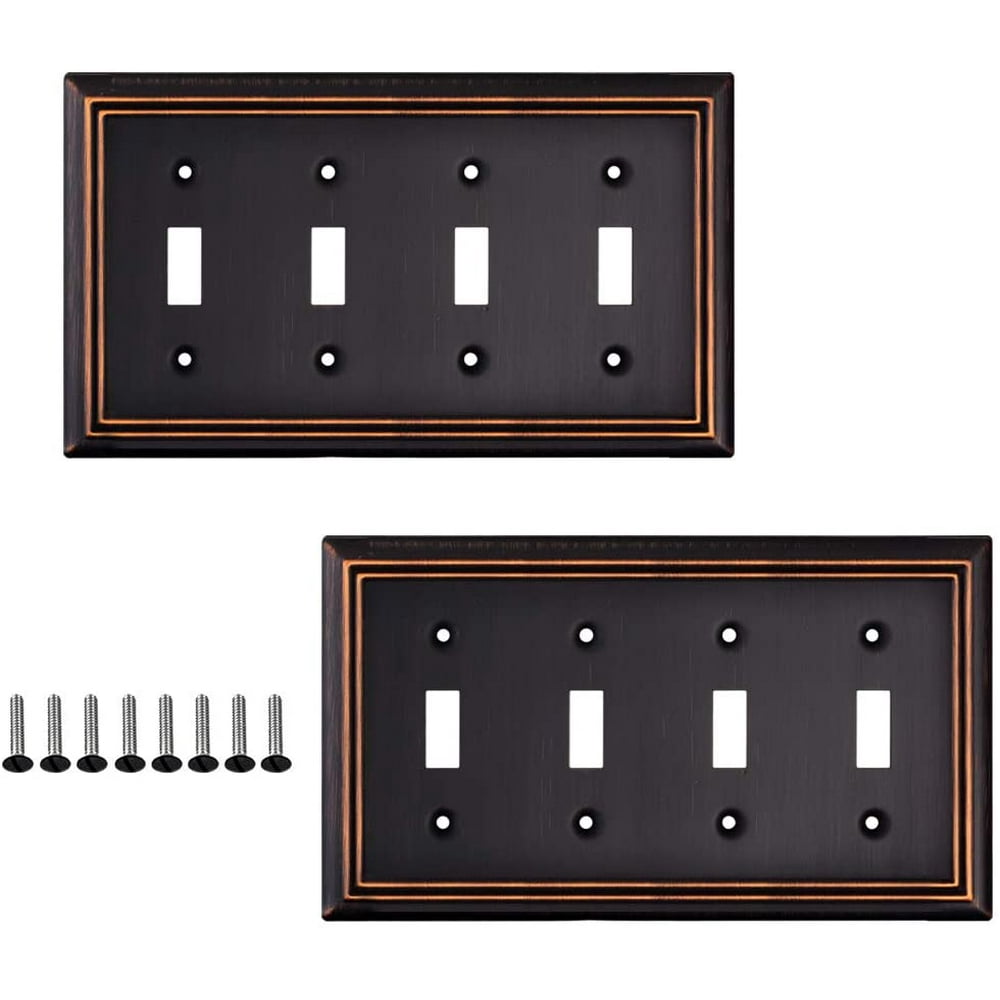 Pack of 2 Wall Plate Outlet Switch Covers by SleekLighting Decorative
