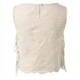 thumbnail image 4 of JIAYUE Women's Tank Tops Solid Color Sleeveless Stylish For Everyday And Vacation Wear Round Neck Design With Rope Detail Suitable For Summer Trendy Female Vest, 4 of 6