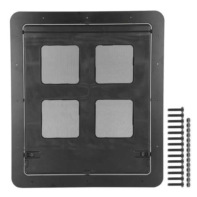 Puerta mosquitera corrediza para mascotas, perros pequeños y gatos, con solapa magnética, instalación sencilla, color negro, grande