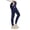 Blue-Black, variant on Women's Fleece Lined Leggings Hiking Ripstop Water Resistant Pants Thermal Warm Winter Tights with Zip Pockets Cold Weather Gear Blue-Black S