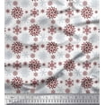 thumbnail image 1 of Soimoi polyester Crepe Fabric Snowflake Artistic Fabric Prints By Yard 52 Inch Wide, 1 of 3