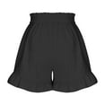 thumbnail image 5 of Sakmal Black Shorts Women Skorts Ruffle Comfy Cotton and Linen Shorts with Pockets, 5 of 7
