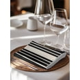 thumbnail image 6 of Black Beige Striped Cloth Napkins Set of 4 Reusable Dinner Napkins, Modern Farmhouse Retro Lines Cocktail Napkin Washable Table Napkins for Wedding/Holiday Party/Baby Shower 20"x20", 6 of 7
