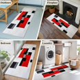 thumbnail image 6 of Black Red Block Area&nbsp;Rug 2x6ft Geometric Abstract Non-Slip&nbsp;Washable Square&nbsp;Rugs Soft Felt Indoor Floor Mat for Bedroom Kitchen Living Room Bathroom, 6 of 9