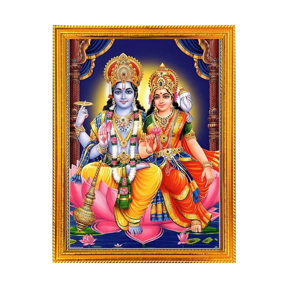 Vishnu Laxmi-Religious God Photo Frame for Home & Pooja Room Decor