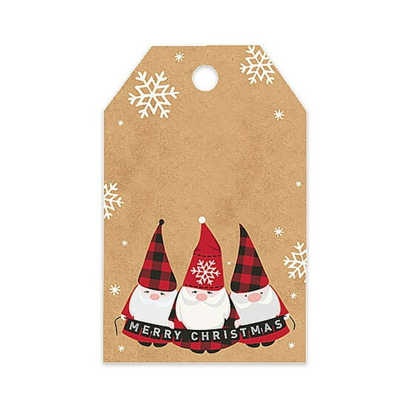 Buffalo Plaid Gnome Wishes Printed Gift Tags - 2 1/4in. x 3 1/2in. - 50/Pack (PTBPW)