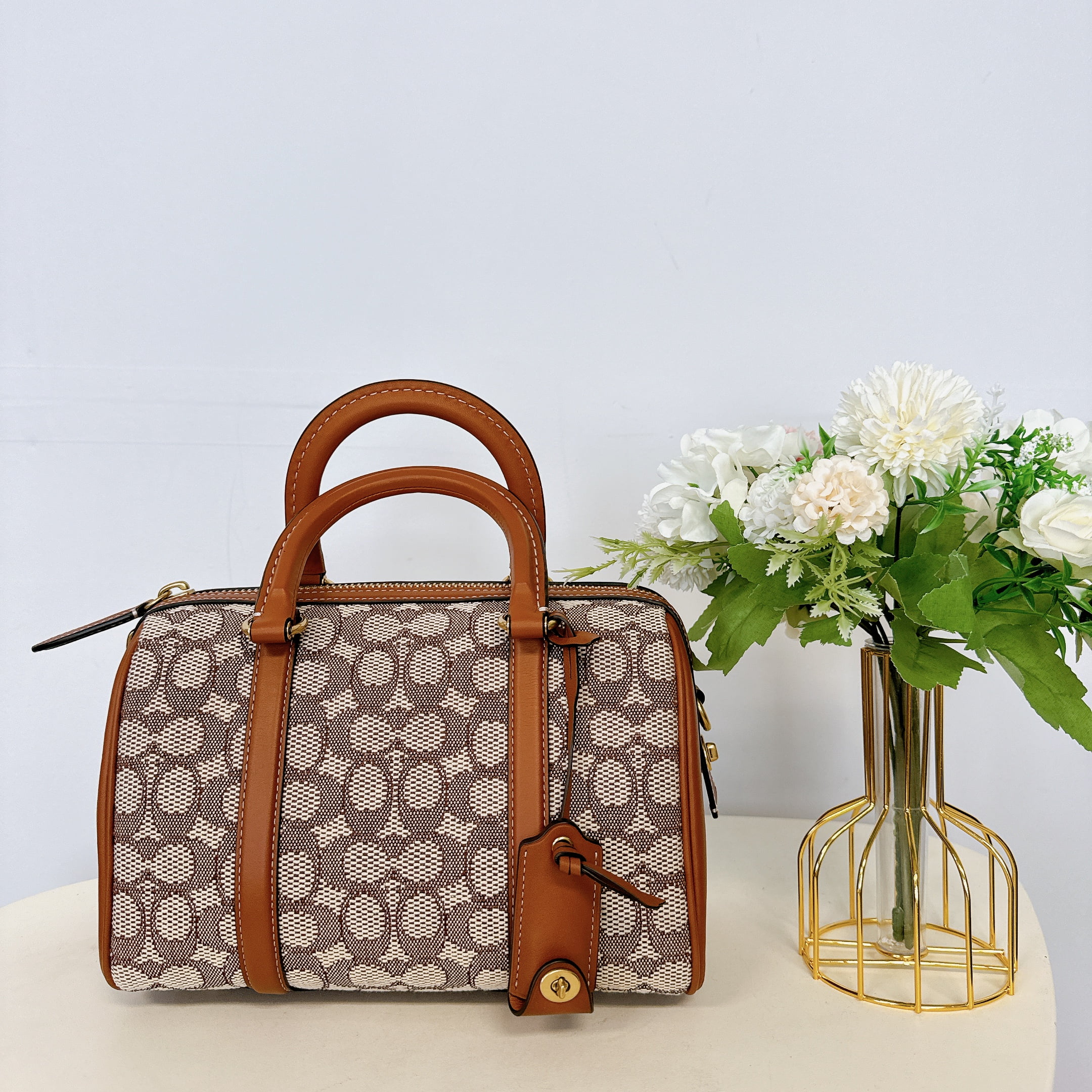 Coach C8529 Ruby Satchel 25 In Signature Textile Jacquard IN COCOA 
