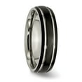 thumbnail image 2 of Titanium Grooved 6mm Black IP-plated Polished Band, 2 of 9