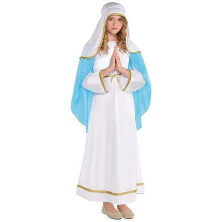 Mary Girls Child Deluxe Religious Christmas Nativity Scene Costume-M