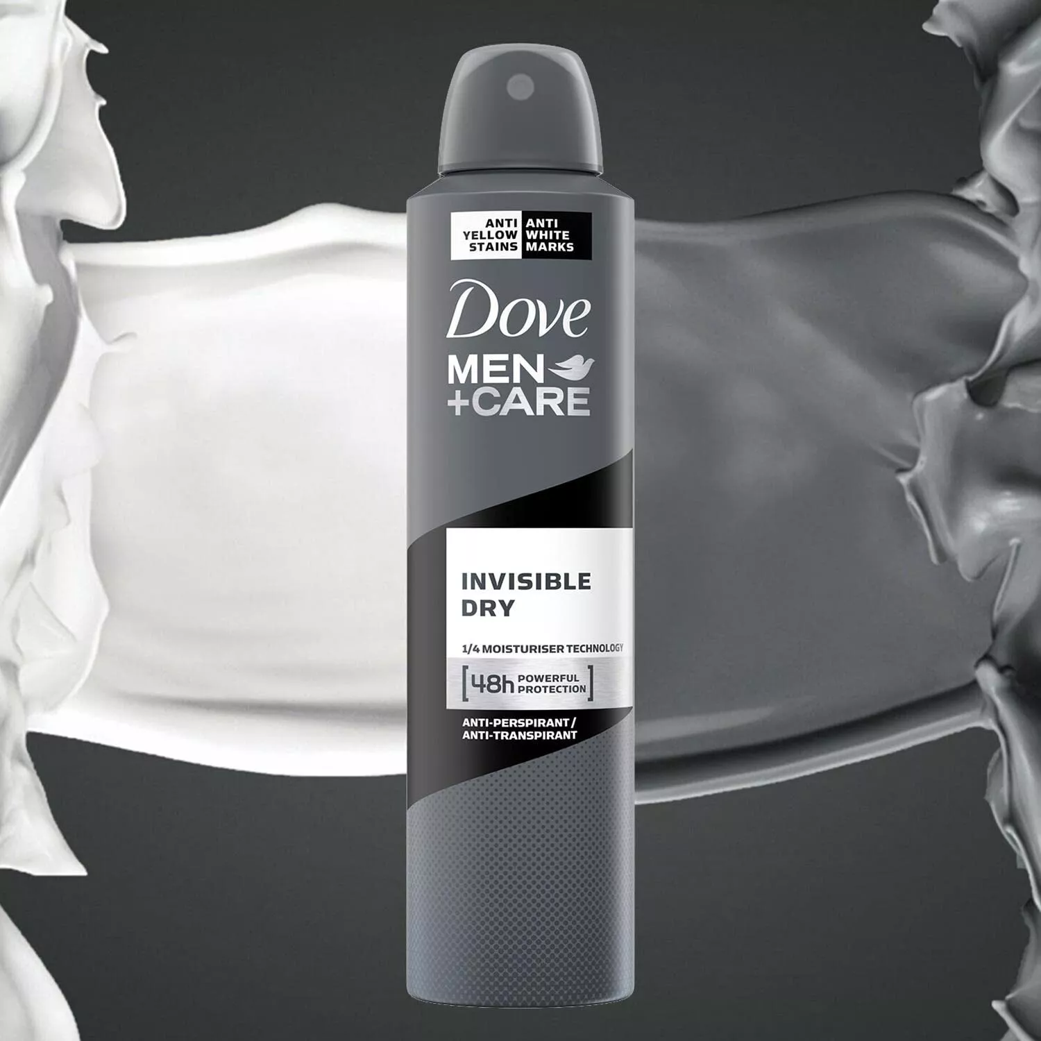 6 PK Dove Men + Care Invisible Dry Spray, International Version, 250 ML/8.4 OZ