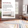 thumbnail image 4 of nuLOOM Neveah Contemporary Chevron Area Rug, 5' x 7' 5", Neveah Beige, 4 of 9