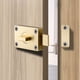 thumbnail image 1 of Pestillos de puerta con pestillo giratorio, cerradura de puerta de granero giratoria de metal resistente a la oxidación, cerradura de puerta de seguridad para baño, muebles de gabinete,, 1 of 1