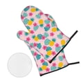 thumbnail image 2 of Oven Mitts and Pot Holders 4 Piece, Hawaiian Style Pink High Heat Slip Resistant Oven Mitt and Trivets Set Kitchen Oven Glove Pot Holders for Cooking Baking Grilling, 2 of 7
