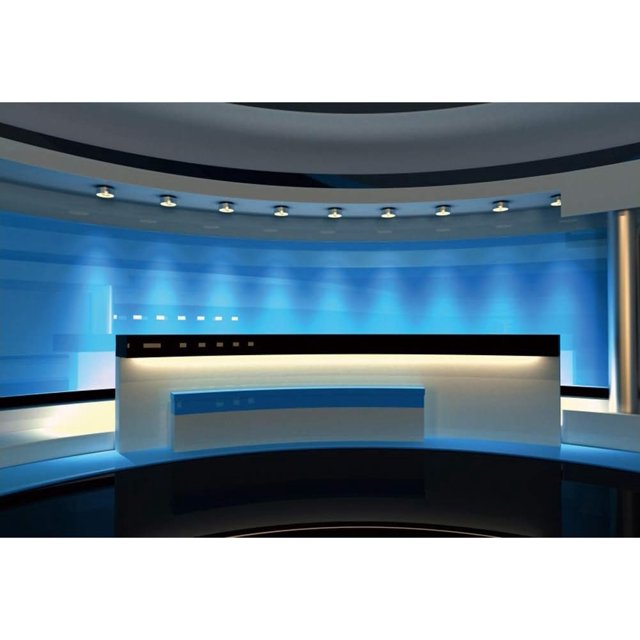8x6.5ft Bureau de Réception de Salle de Diffusion de Jour Moderne Bureau Intérieur Programme Enregistrement Table TV
