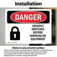 thumbnail image 3 of (2 Pack) Lockout Switches Before Working On Equipment OSHA Danger Sign, 3 of 7