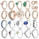 thumbnail image 2 of Anillos de plata 925 para mujer, joyería Popular de cristal azul, flor de Corazón Dorado, fiesta de boda, oro rosa, venta al por mayor, 2 of 4