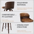 thumbnail image 2 of Dycanpo 26"Swivel Bar Stools, Wood Counter Height Bar Stools Set of 2 for Home Kitchen, Brown, 2 of 5